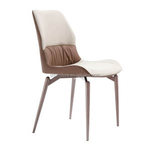 Sillas de Comedor Modernas de Lujo, Ajustables y Extensibles, de Cuero Ecológico de Color Personalizado, Respaldo Acolchado con Diseño de Parches Plisados - Product Image 1