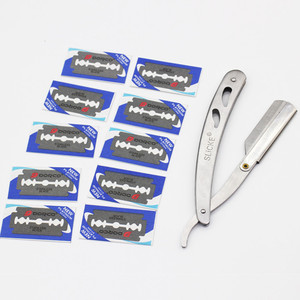 Slicke Stainless Steel Manual <b>Razor</b> with <b>Single</b> for <b>Blade</b> for Face Shaving Men's Grooming Kit - Product Image 1