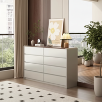 Commode moderne en bois massif à 8 tiroirs, grande capacité de rangement, pour chambre à coucher, salon, entrepôt