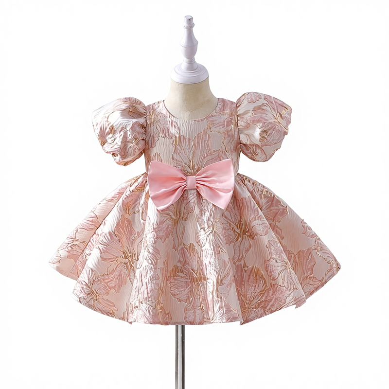 Baby Girl Cute Wave Dot Puffed