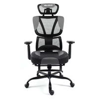Chaise de bureau ergonomique professionnelle à dossier haut pivotant avec soutien lombaire en maille noire