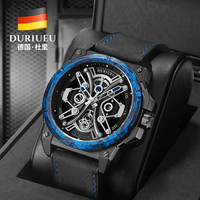 Montre mécanique automatique pour homme, verre saphir, résistance à l'eau 5 ATM, boîtier en carbone haute technologie, aiguilles creuses, confort optimal