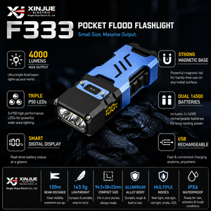 XINJUE F333Outdoor Aluminum Alloy <strong>Flashlight</strong> F333 Mini Portable Multi-function Magnetic Charging Strobe Mode Long <strong>EDC</strong> - Product Image 3
