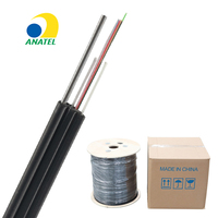 Cable de Fibra Óptica G657A1 G657A2 GJXFCH de 1, 2 y 4 Hilos para Interiores y Exteriores, Cable de Fibra Óptica FTTH, Precio por Rollo de 2 km y 4 km