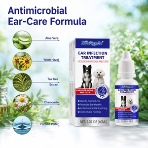 ZouRunAn Nuevo Producto Gotas para el Tratamiento de Infecciones de Oídos <span class=keywords><strong>en</strong></span> Mascotas, Limpiador de Oídos para Perros y <span class=keywords><strong>Gatos</strong></span>, Lavado Antimicrobiano, Alivia la Picazón, 60 ml, Venta al por Mayor OEM - Product Image 3