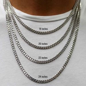 สร้อยคอเงินแท้จากอิตาลี 925 ขนาด 4 มม. แบบ Cuban Link สีทอง สร้อยคอเงินแท้ 925 สไตล์ไมอามี่ สำหรับผู้ชาย เครื่องประดับฮิปฮอปสำหรับผู้ชายและผู้หญิง - Product Image 3