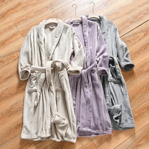 BODHANA <strong>Wholesale</strong> ODM Comfortable Coloured Coral Fleece Robe Adults Soft Thermal Breathable Home Hotel Use Winter Spring - Product Image 4