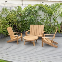 Ensemble de meubles de jardin en plastique HDPE de style américain, comprenant un canapé, des tables basses et des chaises, confortable à utiliser, emballage postal, pour patio, terrasse, jardin