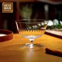 Gobelet en cristal soufflé à la main, spécial restaurant, coupe à glace, tulipe, verre à vin rouge côtelé, luxe léger, rétro