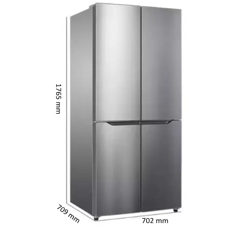 Beste Side-by-Side-Türen Solar kühlschränke Counter Freezers Hersteller 24V DC 418L French Door Edelstahl Kühlschrank