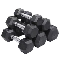 Haltères de fitness de bonne qualité, ensemble d'haltères hexagonales en caoutchouc noir personnalisées pour hommes, pour usage commercial