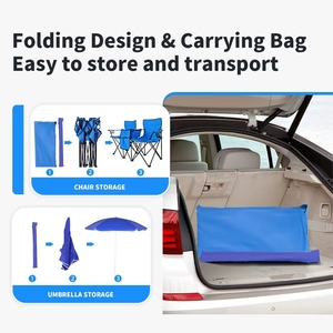 Silla de Playa Plegable Doble E-RIKE para 2 Personas, Silla de Playa Plegable Extra Grande con Toldo Grande - Product Image 5