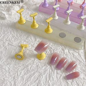 Nueva resina de color gelatina Base larga Pantalla de uñas cristal diamante estante de exhibición de uñas soporte de práctica de uñas - Product Image 3