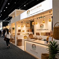 PP Plastic Wicker Moderne Ronde Handgeweven Eco-vriendelijke Multifunctionele Opbergmand voor Huis Keuken Slaapkamer Oranje