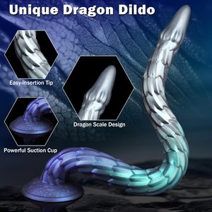 Jouet pour adultes hommes et femmes, monstre dragon, extra long, en silicone, 100% étanche, plug anal portable, design souple et flexible en forme de tentacule - Product Image 3
