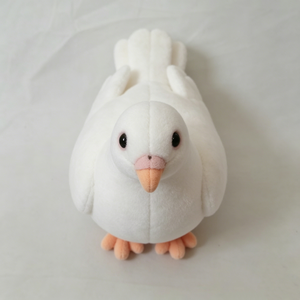 Peluche colombe blanche personnalisée, colombe réaliste en peluche, pigeon blanc en peluche, jouet en peluche colombe, colombe blanche en peluche douce - Product Image 4
