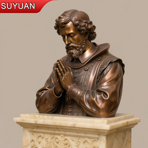 Statue en bronze moderne Saint François Assise Sculpture de figure religieuse populaire <span class=keywords><strong>pour</strong></span> églises Statues religieuses catholiques priant - Product Image 3