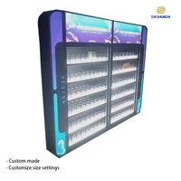 Étagères de supermarché modernes réglables et personnalisables, vitrines éclairées pour cigarettes dans les magasins de détail