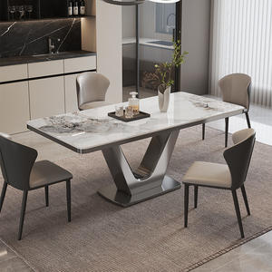 <span class=keywords><strong>Parsons</strong></span> hiện đại cao cấp thép không gỉ có thể gập lại 4 chỗ ngồi bàn ăn ghế đặt căn hộ nhỏ hình chữ nhật ánh sáng khách sạn sang trọng - Product Image 1