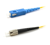 Cordon Fibre Optique OS2 Simplex SC UPC Vers FC UPC 2mm 3mm Jaune Câble PVC