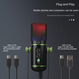 Microphone filaire à condensateur de bureau en métal USB dédié MC-200 C cardioïde pour smartphones, diffusion en direct, réduction du bruit - Product Image 5