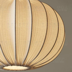 Lampe suspendue de style japonais, ronde, en tissu blanc, Led E27, pour salon, chambre à coucher, salle de thé Zen, décoration d'hôtel - Product Image 4