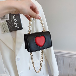 Dompet selempang Mini Korea musim gugur, bahan PU bentuk cinta lucu dengan rantai pita untuk wanita dan anak perempuan untuk Hari Valentine - Product Image 6