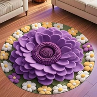 Tapis de sol en polyester motif paon à vision stéréo 3D transfrontalier, tapis de panier suspendu, décoration moderne et simple pour la maison, salon, café