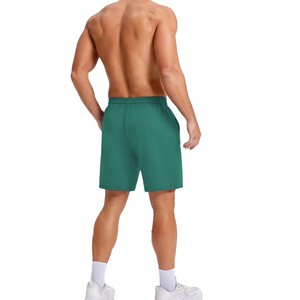 <b>Men's</b> Solid Green Quick Dry <b>Bermuda</b> <b>Shorts</b> With Drawstring Waist And Pockets Casual Fit <b>Mens</b> <b>Shorts</b> - Product Image 3