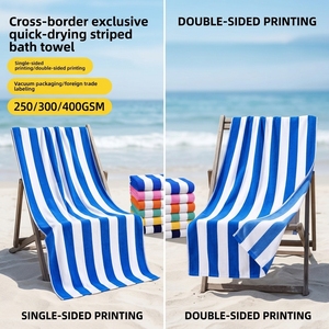 Toalla de Playa Personalizada de Microfibra a Rayas, Uso en Verano, Altamente Absorbente, Secado Rápido, Tamaño Grande 80x160cm, para Baño y <span class=keywords><strong>Camping</strong></span> - Product Image 6