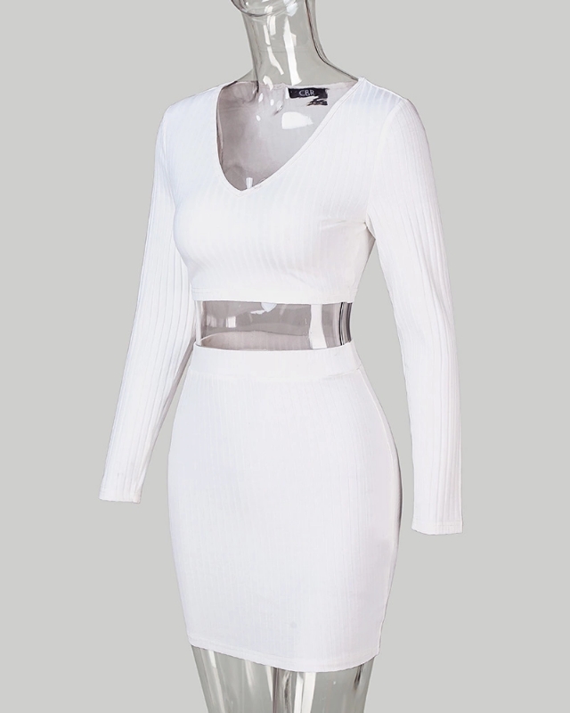 knee length dresses for ladies Soft Long Sleeve Bodycon Dress for Everyday Wear main image 1