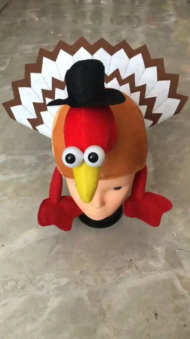 고품질 역할 놀이 추수 감사절 의상 액세서리 성인 귀여운 파티 터키 모자