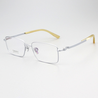 Monture de lunettes carrée en titane pur, lunettes en corne de buffle, design plein cadre, look haut de gamme, lunettes rétro durables et surdimensionnées