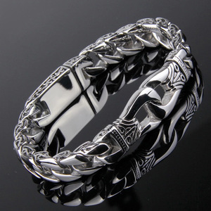 Pulsera de Cadena Cubana de Plata Tibetana para Hombre, Diseño de Eslabones Elípticos en Tono Plata Antigua, Joyería de Regalo - Product Image 3