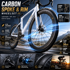 Jeu de roues de vélo de <span class=keywords><strong>route</strong></span> en fibre de <span class=keywords><strong>carbone</strong></span> léger, roues de vélo de course aérodynamiques pour des performances à haute vitesse et personnalisation OEM ODM - Product Image 3
