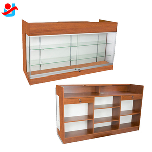 Modern Design Yujin Eco-Friendly Durable <strong>MDF</strong> <strong>Customized</strong> Wood Cashier Desk Counter <strong>Display</strong> 3 Drawers Tempered Glass Free - Product Image 2