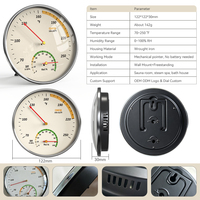 Thermomètre hygromètre numérique de 4,4 pouces, jauge mécanique sans batterie en acier inoxydable pour sauna, hammam, hôtel, maison
