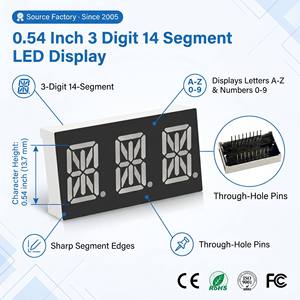 Paneles LED Alfanuméricos de Grado Industrial de 0.54 Pulgadas, <span class=keywords><strong>3</strong></span> Dígitos, Luz Blanca, 14 Segmentos, para Sistemas de Control de Aviones - Product Image 2