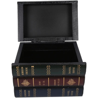 Boîte rigide en métal et bois faite à la main en forme de livre, style européen, boîte secrète cachée, bijoux, ornements, décoration pour la maison, le bureau, la chambre