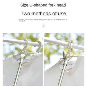 Vente en gros de <span class=keywords><strong>poteau</strong></span> à vêtements télescopique Cool Household avec tête de fourche pour suspendre des cintres en <span class=keywords><strong>bois</strong></span> - Product Image 3