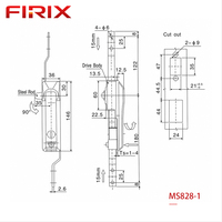 MS828-1 Serrure à poignée pivotante en acier inoxydable poli durable avec cylindre à clé réversible |   Anti-vol et étanche