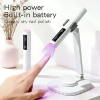Set Lampu Kuku UV LED Profesional Lbtnail Dual-End Isi Ulang dengan Alat Pendorong Kuku untuk Pengeringan dan Pengerasan Gel Polish