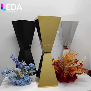 Vase en métal LEDA, décoration de table de mariage, centre de table, décoration de vase en métal pour la maison, décoration d'hôtel - Product Image 3