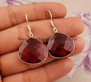 Piedra de corazón facetada de cuarzo de rubelita natural, pendiente de rubelita hecha a mano de Plata de Ley 925 para mujer - Product Image 2