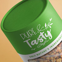 Récipient à céréales en carton de qualité alimentaire biodégradable personnalisé fenêtre en PVC pour boîtes à pâtes pour sucre Pizza Snack Cookie