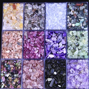 Bán buôn đánh bóng đá quý chip đá 100 gam/túi Chất lượng cao sỏi Tourmaline thạch anh tím vườn thạch anh chữa bệnh tinh thể đá - Product Image 2