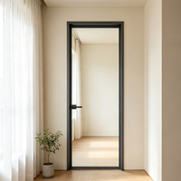 Porte-fenêtre en aluminium à cadre fin avec verre de sécurité laminé sur mesure, anti-éclatement, insonorisé et anti-UV pour chambre à coucher