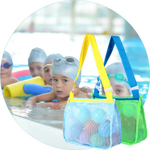 Kids Mesh <b>Beach</b> <b>Bag</b> for Shell Collecting and Toy Storage - <b>Foldable</b> Summer Tote for Boys & Girls Promotional Giveaway - Product Image 5