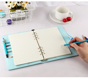 Custom Macaron PU Leather 6 Anéis Pasta Espiral A6 A5 Notebook Pasta Agenda Planner Organizador Jornal Papelaria - Product Image 4