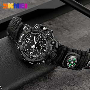 Montre homme SKMEI Outdoor Climbing <span class=keywords><strong>1155B</strong></span>, bracelet en corde, mouvement analogique-numérique, chronomètre, alarme, résistance à l'eau 5 BAR - Product Image 6